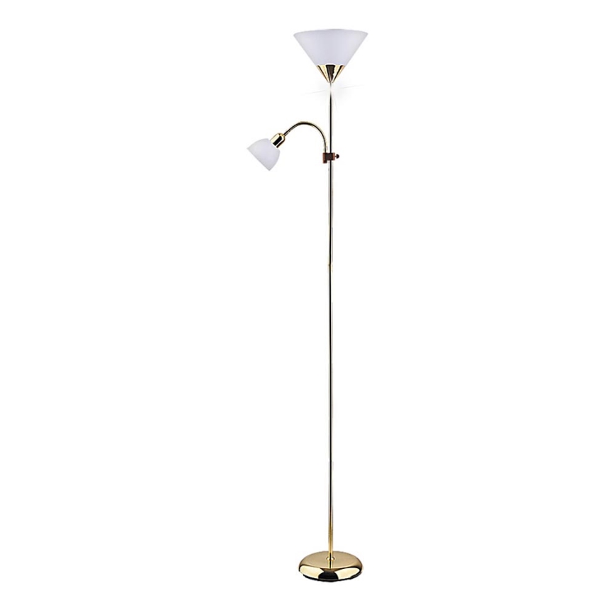 Rabalux - gulvlampe 1xE27/100W+E14/25W guldfarvet/hvid