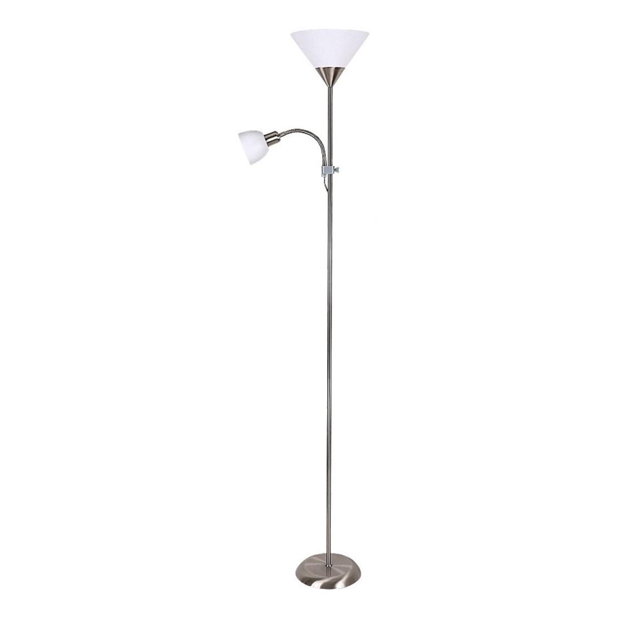 Rabalux - Gulvlampe 1xE27/100W+E14/25W mat krom/hvid