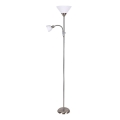 Rabalux - Gulvlampe ACTION 1xE27/100W/230V + 1xE14/25W mat krom/hvid
