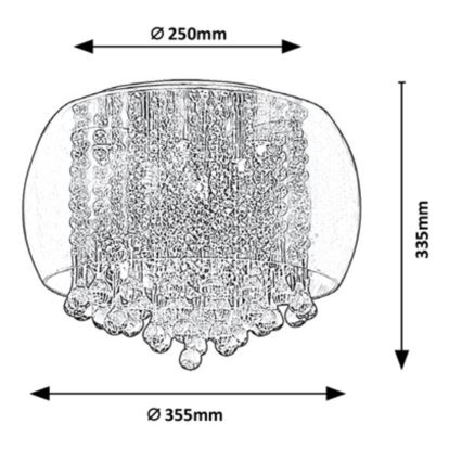 Rabalux - Krystal loftlampe 6xG9/40W/230V, diameter 35,5 cm