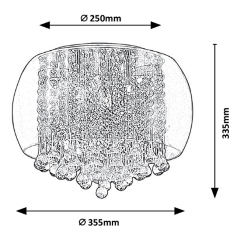 Rabalux - Krystal loftlampe 6xG9/40W/230V, diameter 35,5 cm