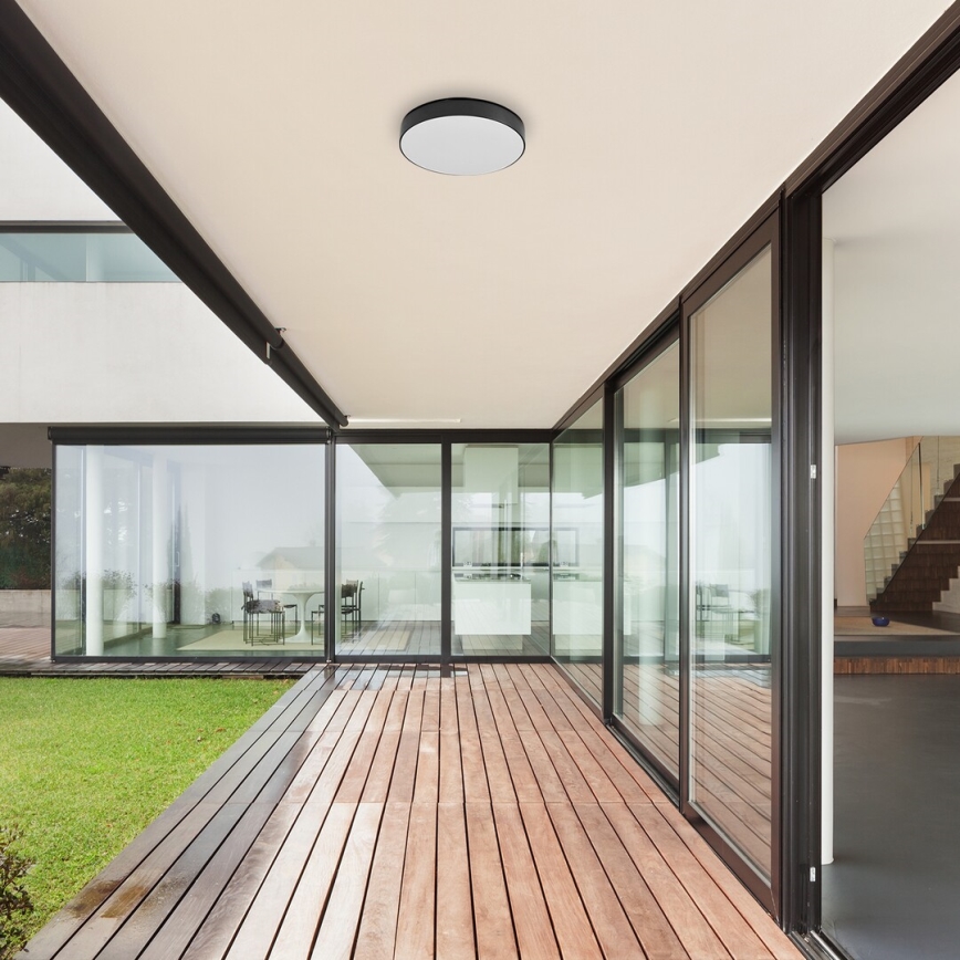 Rabalux - LED loftlampe til badeværelset LED/24W/230V 2800K/4000K/6000K IP44 sort Ø 30 cm