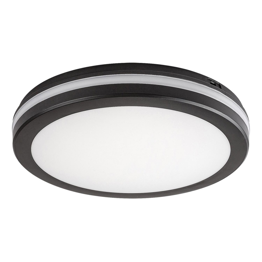 Rabalux - LED badeværelsesloftlampe LED/28W/230V 3000/4000/6500K IP54 sort Ø 30 cm