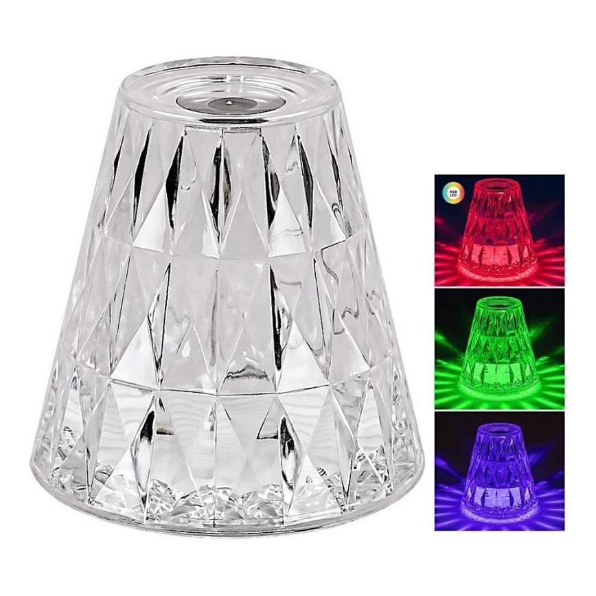 Rabalux - LED bordlampe m. RGB-farver dæmpbar og genopladelig LED/2W/5V 3000K