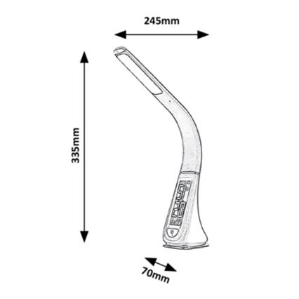 Rabalux - LED bordlampe med touch-funktion og display dæmpbar LED/5W/230V hvid