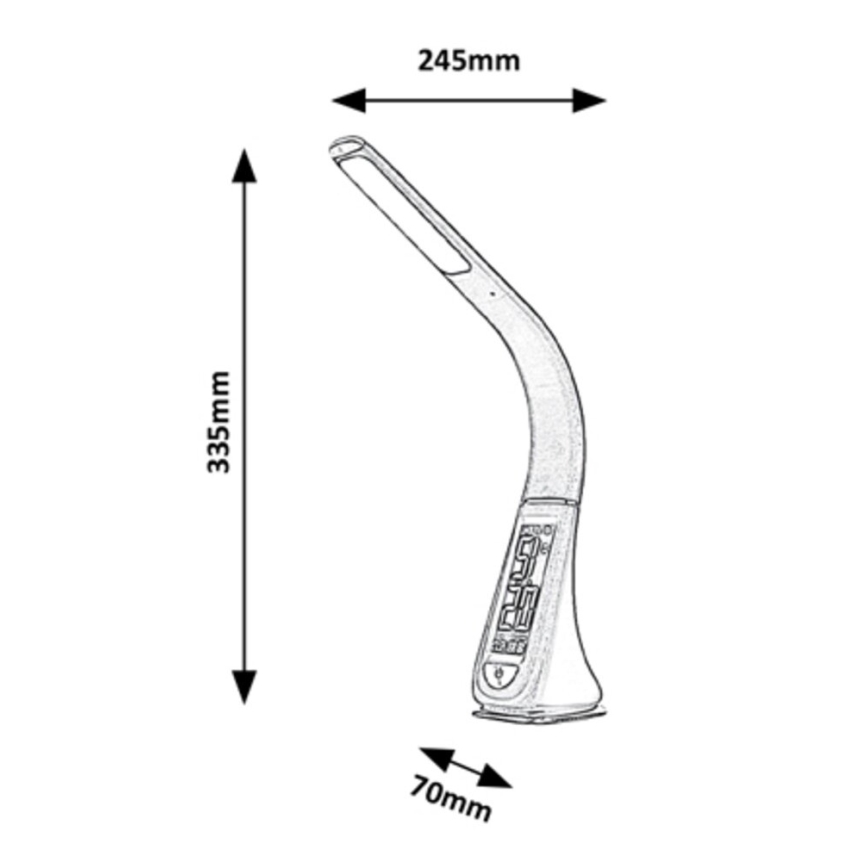 Rabalux - LED bordlampe med touch-funktion og display dæmpbar LED/5W/230V hvid