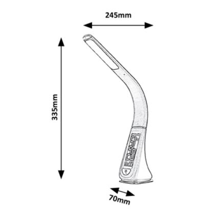 Rabalux - LED bordlampe med touch-funktion og skærm dæmpbar LED/5W/230V sort