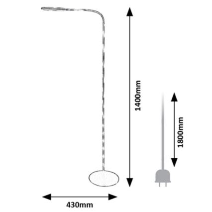 Rabalux - LED gulvlampe m. touch-funktion dæmpbar LED/10W/230V 3000-6000K sort