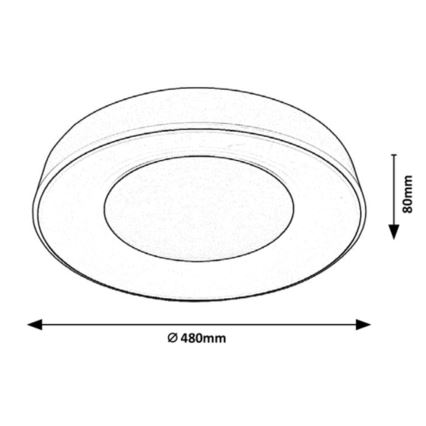 Rabalux - LED loftlampe dæmpbar LED/38W/230V hvid + fjernbetjening 3000-6500K