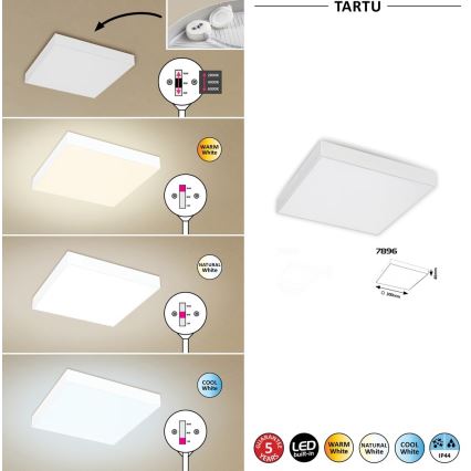 Rabalux - LED loftlampe LED/24W/230V 3000-6000K IP44 hvid