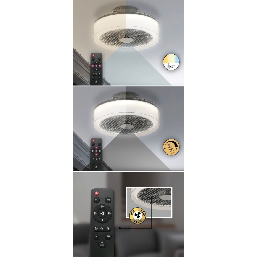 Rabalux - LED loftlampe med ventilator dæmpbar LED/30W/230V + fjernbetjening 3000-6000K