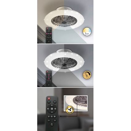 Rabalux - LED loftlampe med ventilator dæmpbar LED/30W/230V + fjernbetjening 3000-6500K