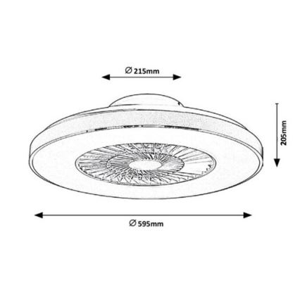 Rabalux - LED loftlampe med ventilator dæmpbar LED/40W/230V + fjernbetjening 3000-6500K