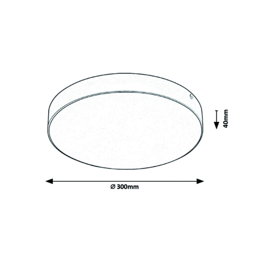 Rabalux - LED loftlampe til badeværelse LED/24W/230V 2800K/4000K/6000K IP44 sort