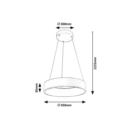 Rabalux - LED pendel dæmpbar LED/24W/230V rund 3000-6000K + fjernbetjening