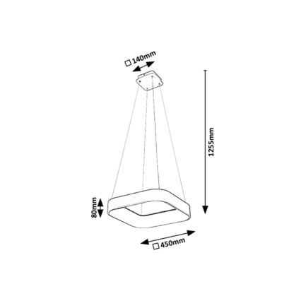 Rabalux - LED pendel dæmpbar LED/28W/230V firkantet 3000-6000K + fjernbetjening