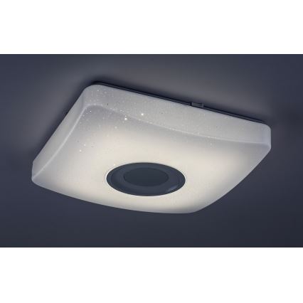 Rabalux - LED RGB dæmpbar loftlampe med indbygget højttaler LED/18W/230V 3000-6000K Bluetooth + fjernbetjening 36,5x36,5 cm