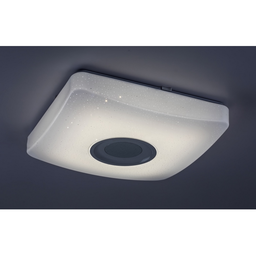 Rabalux - LED RGB dæmpbar loftlampe med indbygget højttaler LED/18W/230V 3000-6000K Bluetooth + fjernbetjening 36,5x36,5 cm