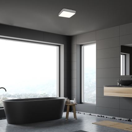 Rabalux - LED RGB dæmpbar loftlampe til badeværelse, LED/22W/230V, 3000-6000K, IP44, med fjernbetjening, 29x29 cm