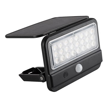 Rabalux - LED solcelle væglampe med sensor LED/7W/3,7V IP54 sort 3000 mAh