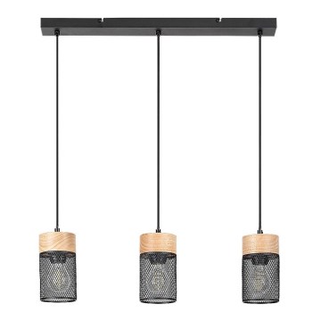Rabalux - Loftlampe med ledning 3xE27/25W/230V bøg