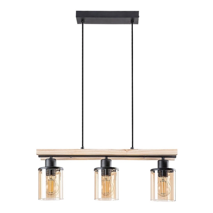 Rabalux - Loftlampe med ledning 3xE27/25W/230V fyrretræ