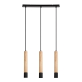 Rabalux - Loftlampe med ledning 3xGU10/50W/230V bøg