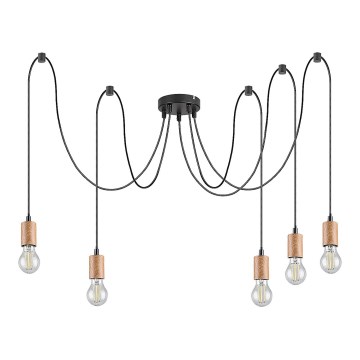 Rabalux - Loftlampe med wire 5xE27/60W/230V edderkop bøg