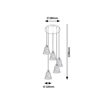 Rabalux - Lysekrone 5xE14/40W/230V