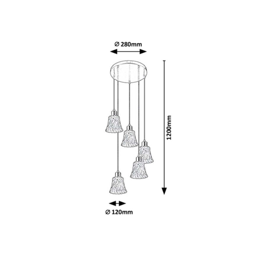 Rabalux - Lysekrone 5xE14/40W/230V