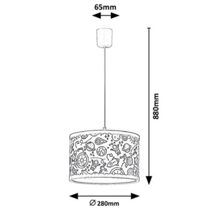 Rabalux - Pendellampe til børn 1xE27/40W/230V blå