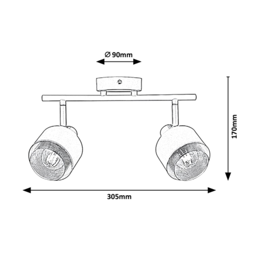 Rabalux - Spotlampe 2xE14/40W/230V
