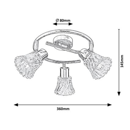 Rabalux - Spotlampe 3xE14/40W/230V