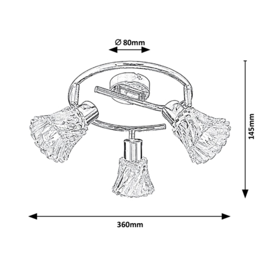 Rabalux - Spotlampe 3xE14/40W/230V