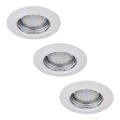 Rabalux - Sæt med 3 LED indbygningsspots, 1x GU10/3W/230V, IP40