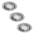 Rabalux - Sæt med 3x LED indbygningsspots 1xGU10/3W/230V IP40