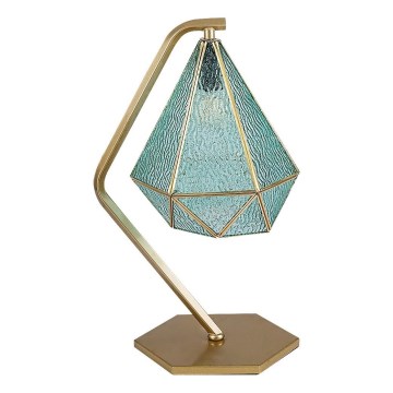 Rabalux - Tiffany farvet glas bordlampe 1xE14/40W/230V guldfarvet/blå
