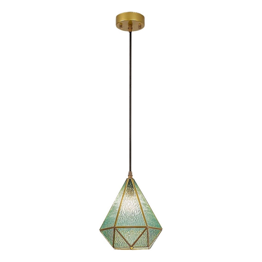Rabalux - Tiffany farvet glas pendel på snor 1xE14/40W/230V blå/guldfarvet