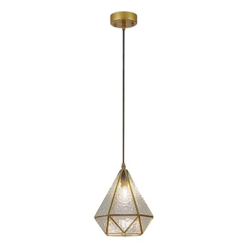 Rabalux - Tiffany farvet glas pendel på snor 1xE14/40W/230V guldfarvet