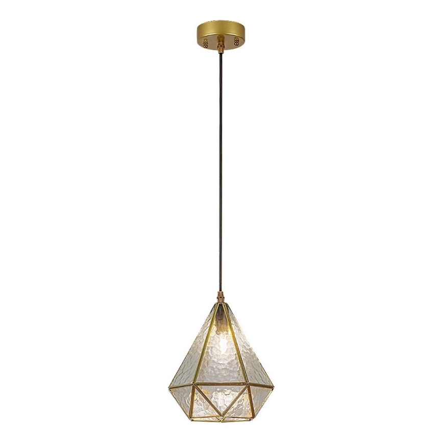 Rabalux - Tiffany farvet glas pendel på snor 1xE14/40W/230V guldfarvet