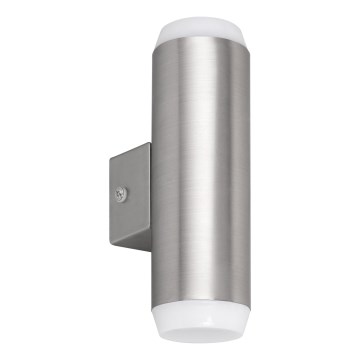 Rabalux - Udendørs LED væglampe 2xLED/4W/230V saténový mat krom IP44