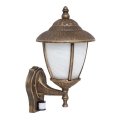 Rabalux - Udendørs væglampe med sensor 1xE27/60W/230V IP43 guld