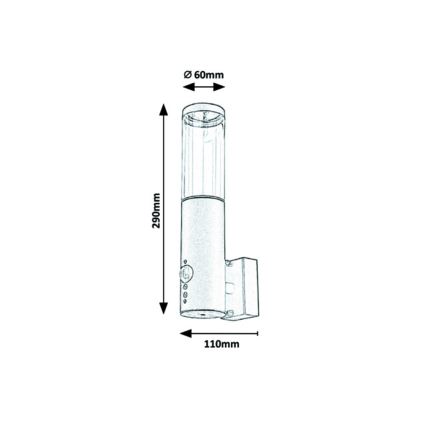 Rabalux - Udendørs væglampe med sensor 1xGU10/7W/230V IP44