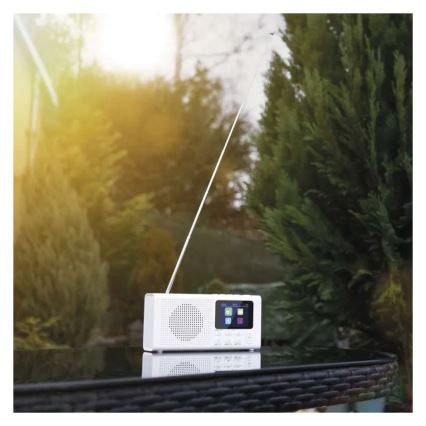 Radio DAB DAB+ FM 3W/5V/4xAA hvid
