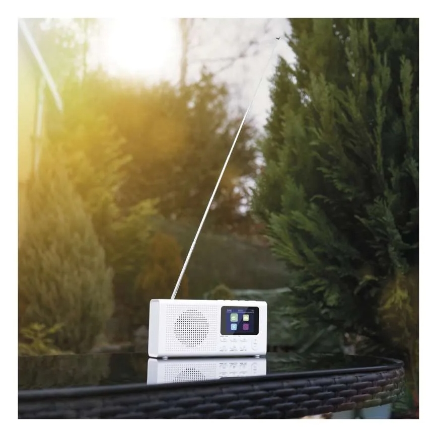 Radio DAB DAB+ FM 3W/5V/4xAA hvid