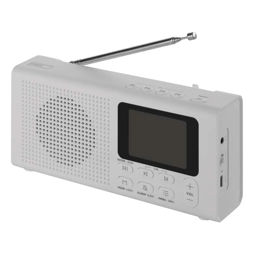 Radio DAB DAB+ FM 3W/5V/4xAA hvid