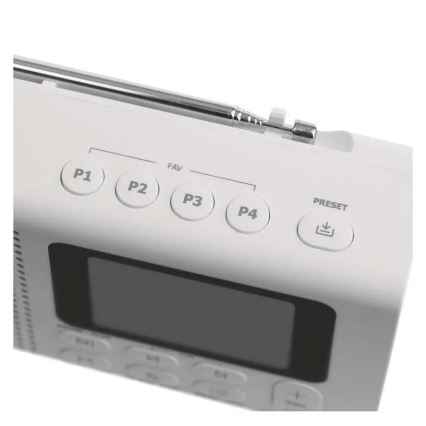 Radio DAB DAB+ FM 3W/5V/4xAA hvid