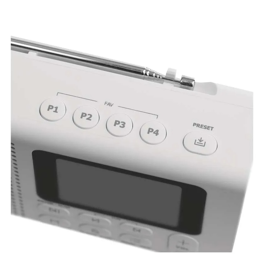 Radio DAB DAB+ FM 3W/5V/4xAA hvid
