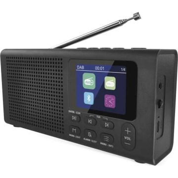 Radio DAB DAB+ FM 3W/5V/4xAA sort