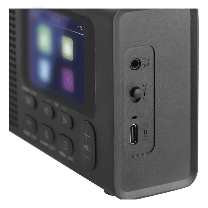 Radio DAB DAB+ FM 3W/5V/4xAA sort